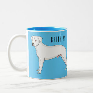 Caneca De Café Em Dois Tons Imagem do desenho animado do cão Dogo argentino