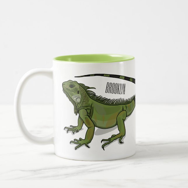 Caneca De Café Em Dois Tons Imagem do desenho de Iguana (Esquerda)