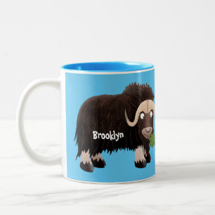 Caneca De Café Em Dois Tons Imagem engraçada de desenho animado