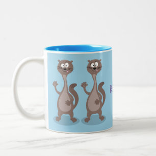Caneca De Café Em Dois Tons Imagem engraçada de desenho animado