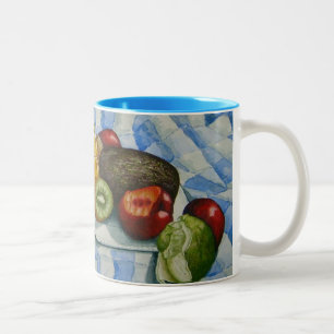 Caneca De Café Em Dois Tons imagem invulgar de frutas exóticas