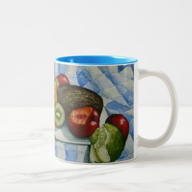 Caneca De Café Em Dois Tons imagem invulgar de frutas exóticas (Direita)