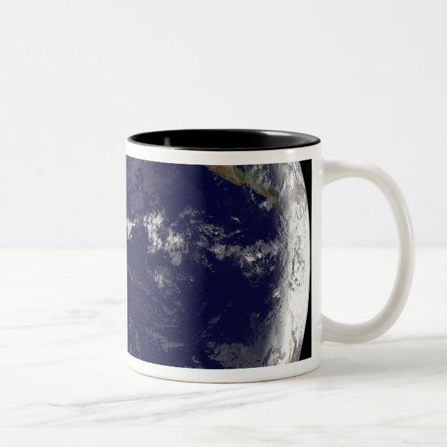 Caneca De Café Em Dois Tons Imagem satélite da Terra 2 (Direita)