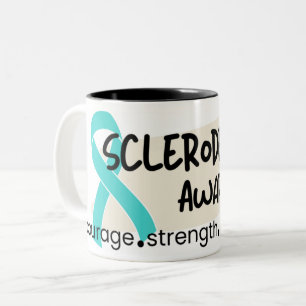 Caneca De Café Em Dois Tons Ímanes de sensibilização Scleroderma