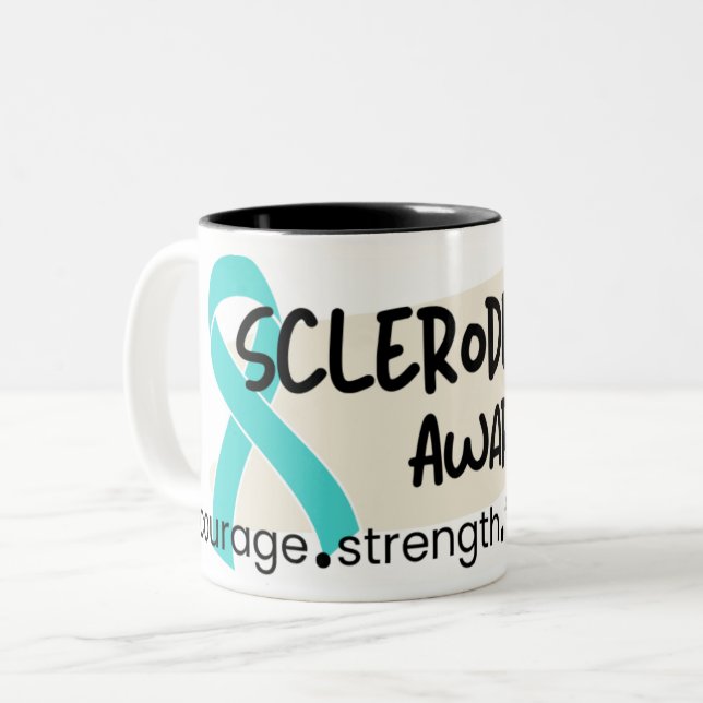 Caneca De Café Em Dois Tons Ímanes de sensibilização Scleroderma (Frente Esquerda)