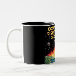 Caneca De Café Em Dois Tons Impacto Asteroide Catástrofe Cósmica 2032
