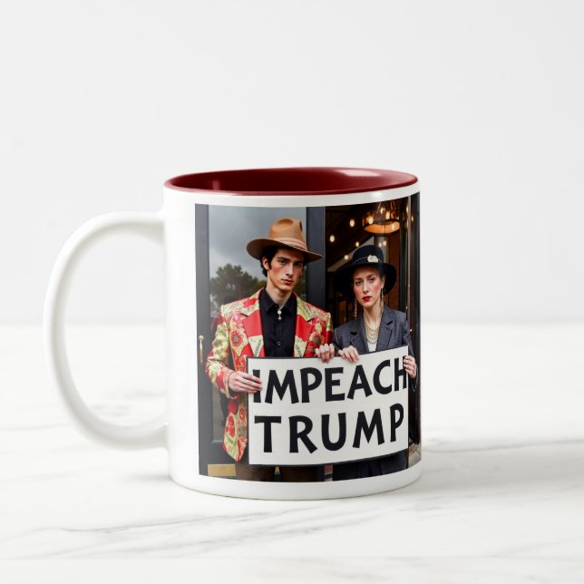 Caneca De Café Em Dois Tons Impeach Trump (Esquerda)
