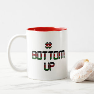 Caneca De Café Em Dois Tons Impressão Artística Bottom Up Quênia Paz Amor e Un