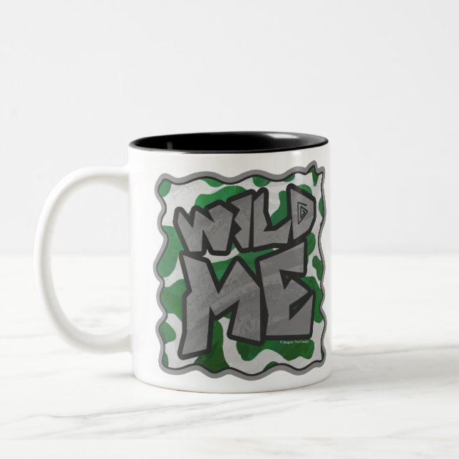 Caneca De Café Em Dois Tons Impressão Branco e Verde-Vaca (Esquerda)