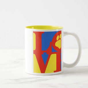 Caneca De Café Em Dois Tons Impressão da pata do AMOR