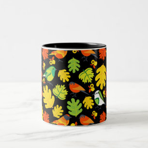 Caneca De Café Em Dois Tons Impressão de Decadência do Jardim do Pássaro