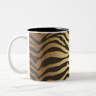 Caneca De Café Em Dois Tons Impressão de Pele de Animal Estampa de Zebra Moder