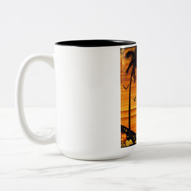 Caneca De Café Em Dois Tons Impressão de Serenity Canvas da Natureza - Tranqui (Esquerda)