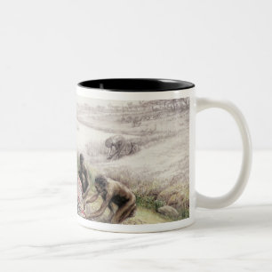 Caneca De Café Em Dois Tons Impressão de um acampamento ocupado pelo Homo