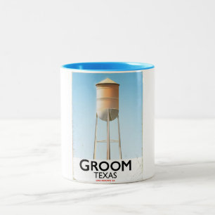 Caneca De Café Em Dois Tons Impressão de viagem Groom Texas Route 66 Americana