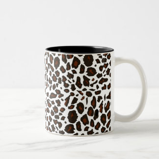 Caneca De Café Em Dois Tons Impressão do leopardo de neve