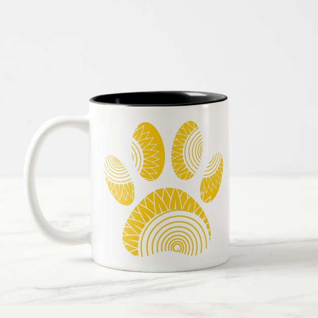 Caneca De Café Em Dois Tons Impressão em Cachorro Amarelo (Esquerda)