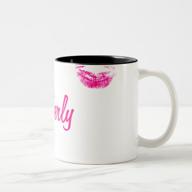Caneca De Café Em Dois Tons Impressão engraçada do batom de 311 falsos (Direita)