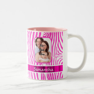 Caneca De Café Em Dois Tons Impressão zebra rosa