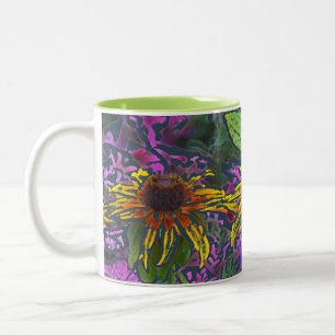 Caneca De Café Em Dois Tons "Impressionístico"BrownEyedSusans Coloridos
