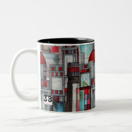 Caneca De Café Em Dois Tons Impressões de arquitetura