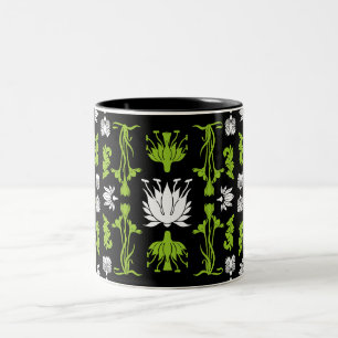 Caneca De Café Em Dois Tons Impressões de decoração doméstica com Art Nouveau