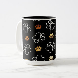 Caneca De Café Em Dois Tons Impressões de patas