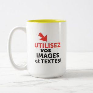 Caneca De Café Em Dois Tons Imprima seus designs online DIY em Português