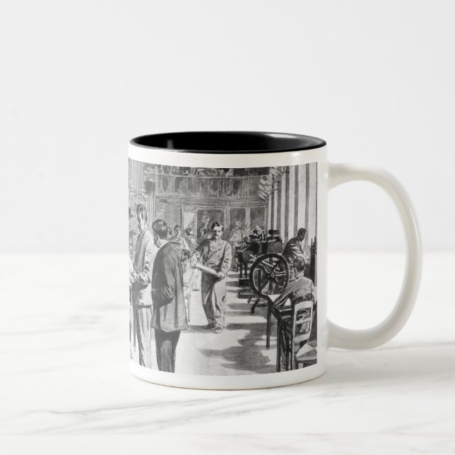 Caneca De Café Em Dois Tons Imprimindo as cédulas (Direita)