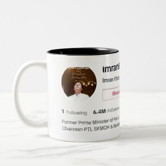 Caneca De Café Em Dois Tons imran khan tiktok (Esquerda)