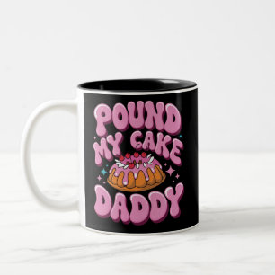 Caneca De Café Em Dois Tons Inadequado Soca Meu Bolo Papai Envergonhado