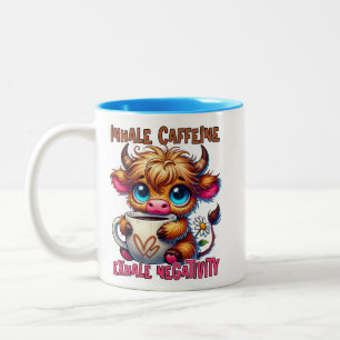Caneca De Café Em Dois Tons Inalar Cafeína Exalar Negatividade