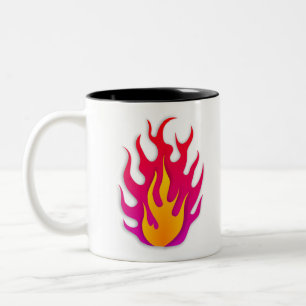 Caneca De Café Em Dois Tons Incêndio inflamável a quente