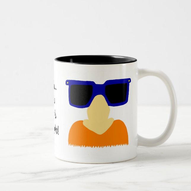 Caneca De Café Em Dois Tons Incognito bigode e óculos Mug (Direita)