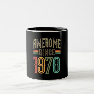 Caneca De Café Em Dois Tons Incrível Desde 1970 52º Aniversário, Retro Engraça