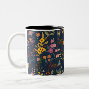 Caneca De Café Em Dois Tons Incrível, Linda flor selvagem colorida