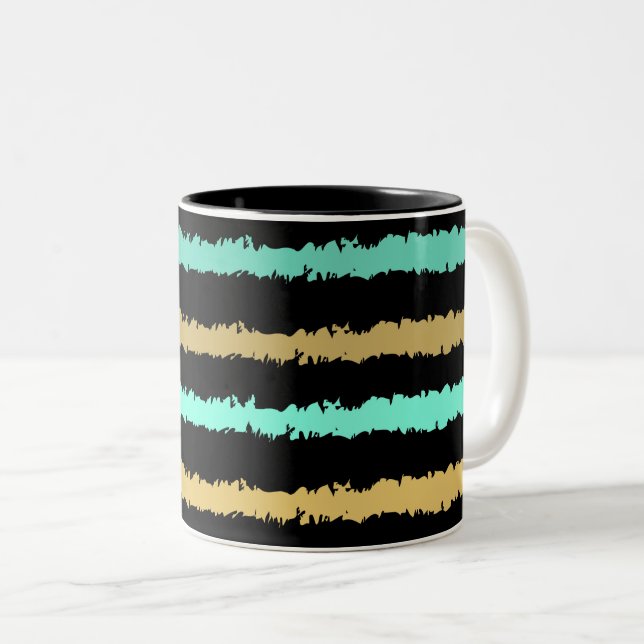 Caneca De Café Em Dois Tons Incrível Padrão de Verão (Frente Esquerda)
