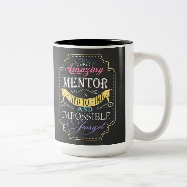 Caneca De Café Em Dois Tons incrível personalização obrigado de mentor que voc (Direita)
