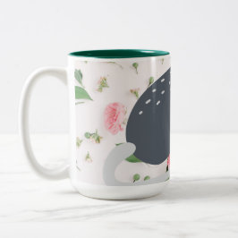 Caneca De Café Em Dois Tons Incrível Possum Opgambm Rosa Floral Coffee Mug
