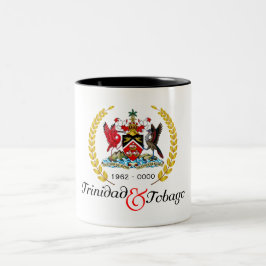 Caneca De Café Em Dois Tons Independência Dourada de Trinidad e Tobago