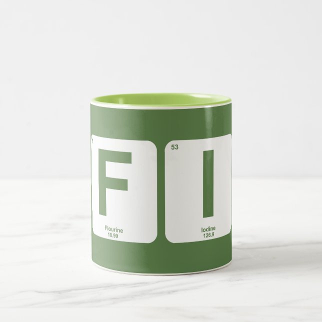 Caneca De Café Em Dois Tons Independência financeira Mesa periódica (Centro)