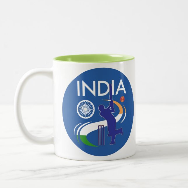 Caneca De Café Em Dois Tons India Cricket Team Mug (Esquerda)