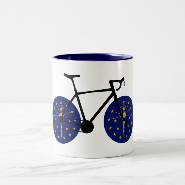 Caneca De Café Em Dois Tons Indiana Flag Cycling (Centro)