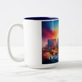 Caneca De Café Em Dois Tons Indianapolis Artsy Skyline