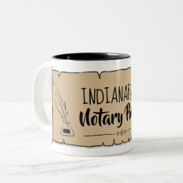 Caneca De Café Em Dois Tons Indianápolis Notícia de Rolagem Pública Quill