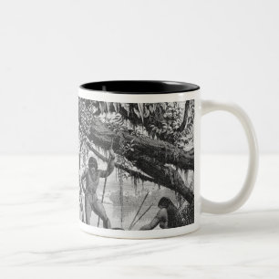 Caneca De Café Em Dois Tons Indianos de Caripuna com tapir