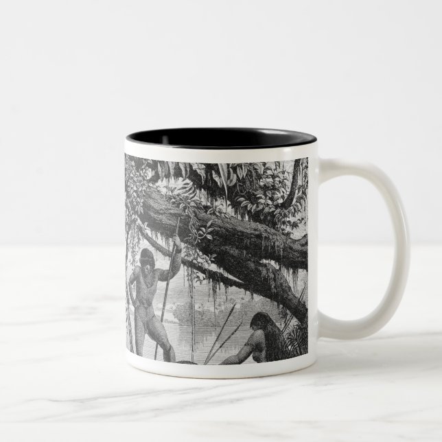 Caneca De Café Em Dois Tons Indianos de Caripuna com tapir (Direita)