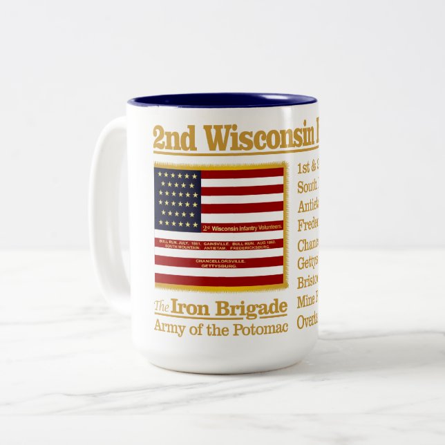 Caneca De Café Em Dois Tons Infantaria de Wisconsin segundo (BH) (Frente Esquerda)