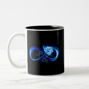 Caneca De Café Em Dois Tons Infinito brilhante com rosa azul