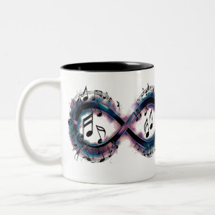 Caneca De Café Em Dois Tons Infinity Love Music Two-Tone Mug - Símbolo de Endl